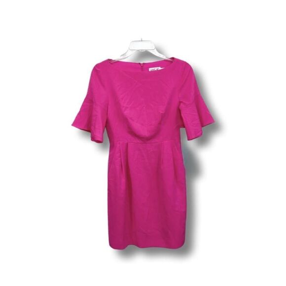 Eliza J Hot Pink Flare Sleeve Dress w Pockets - Picture 2 of 4